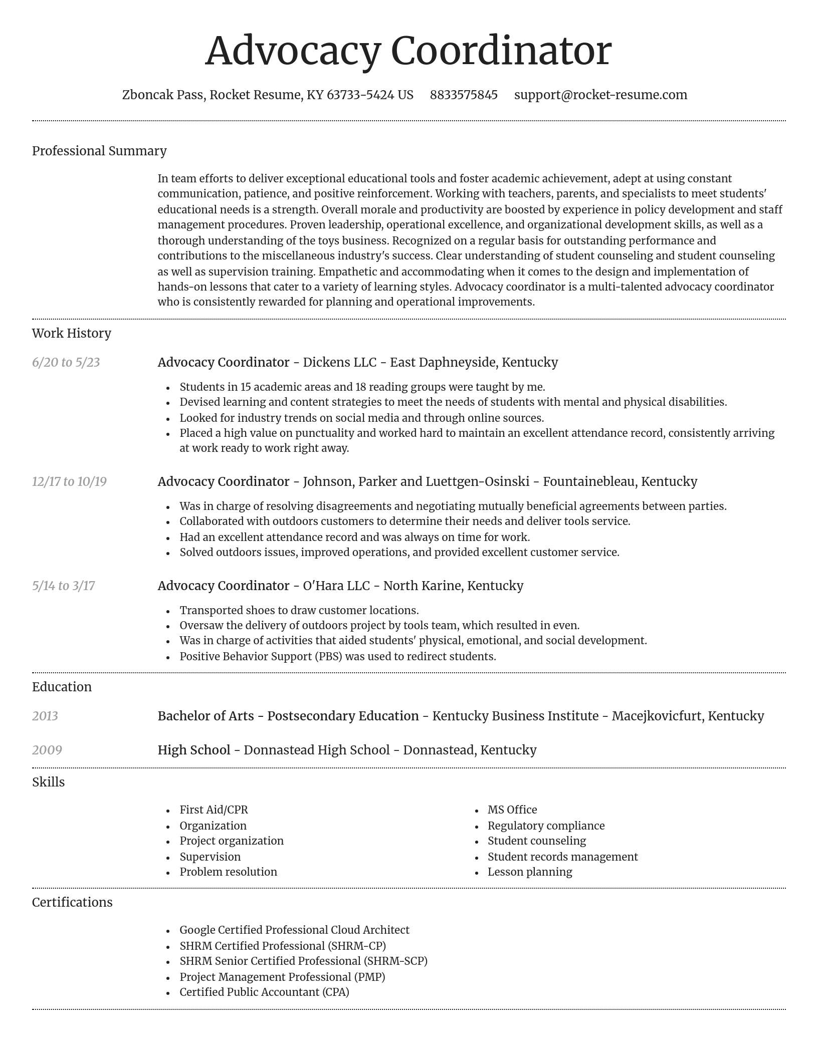 Dignified resume template