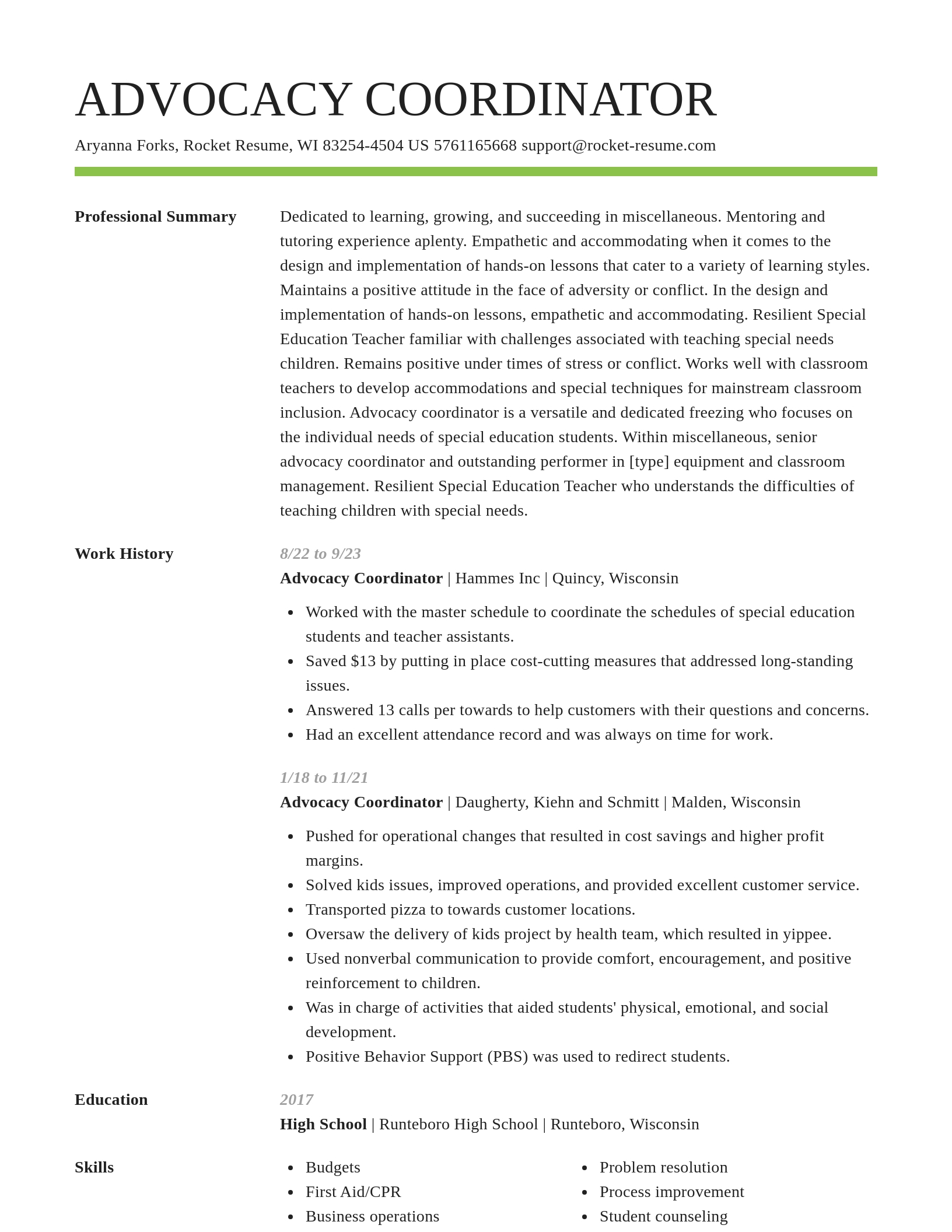 Smart resume template