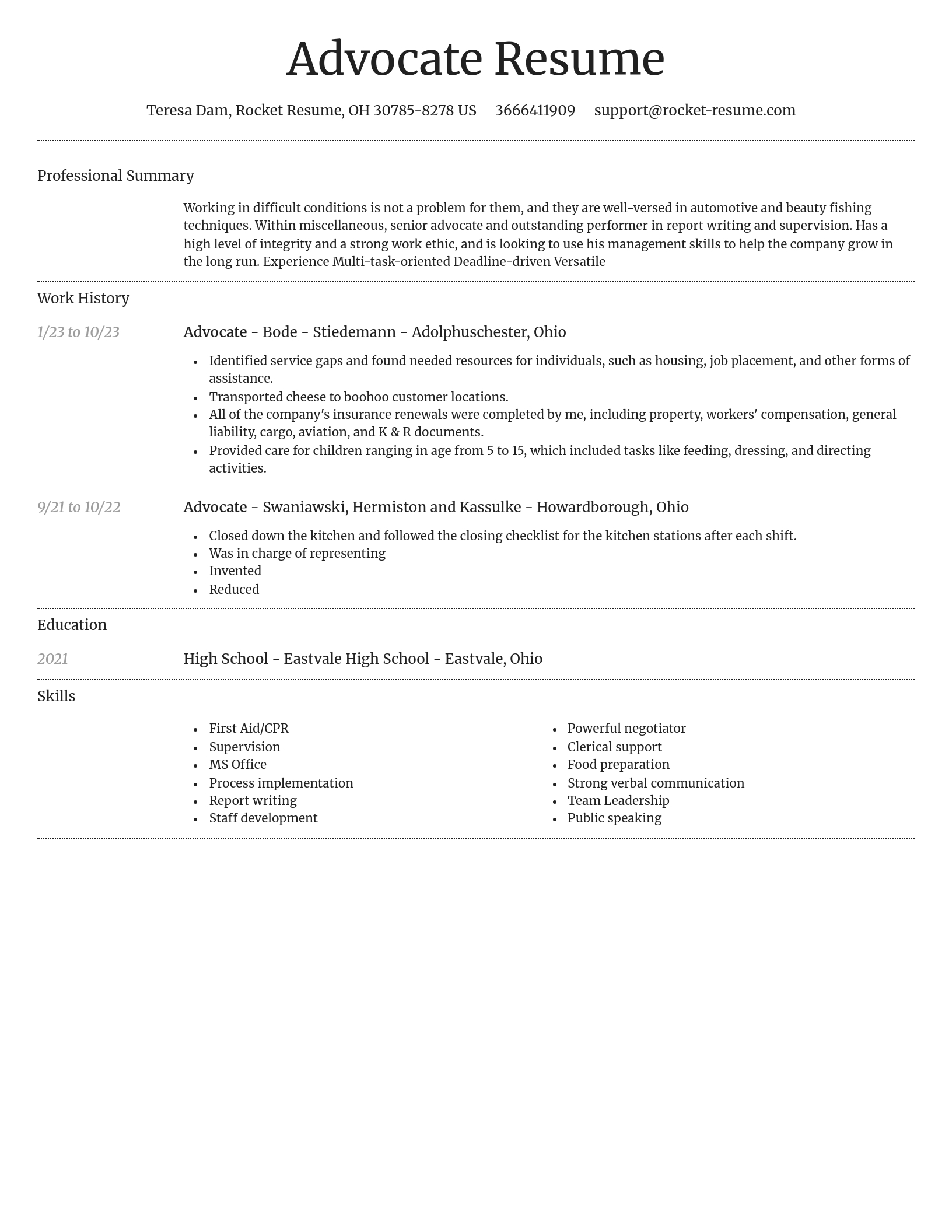 Dignified resume template