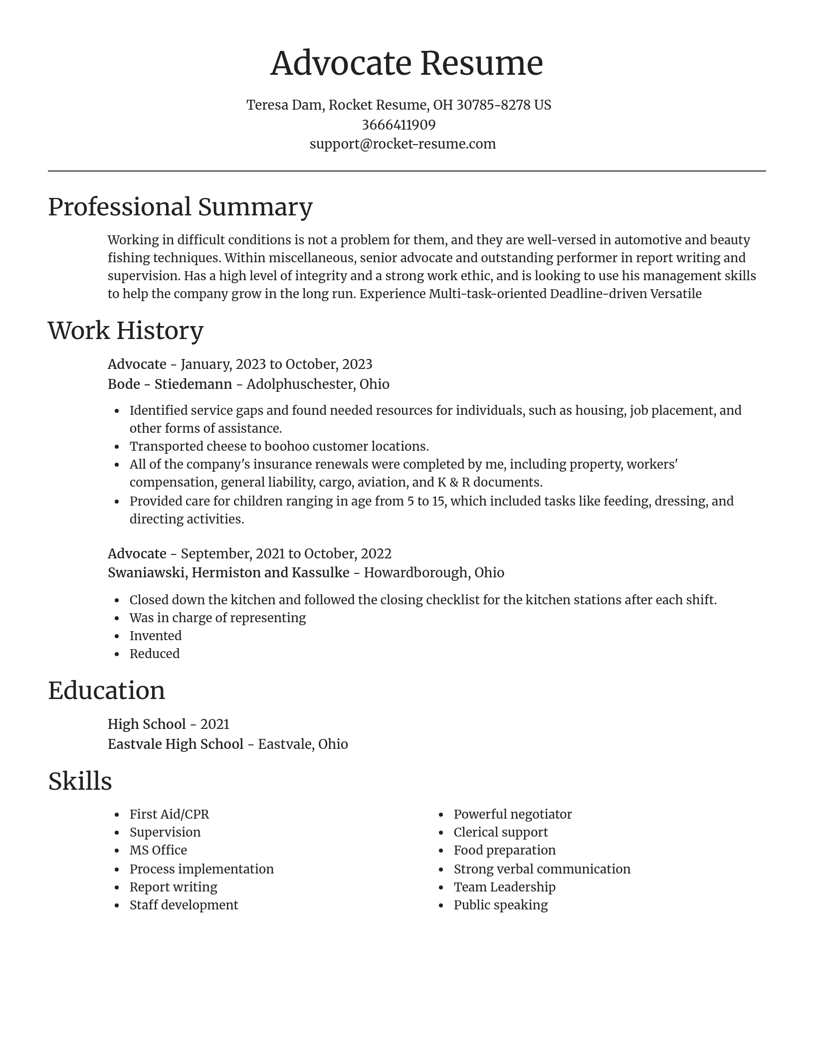 Focal Point resume template