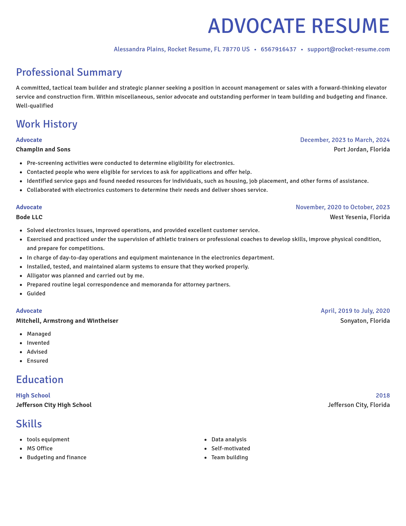 Novel resume template