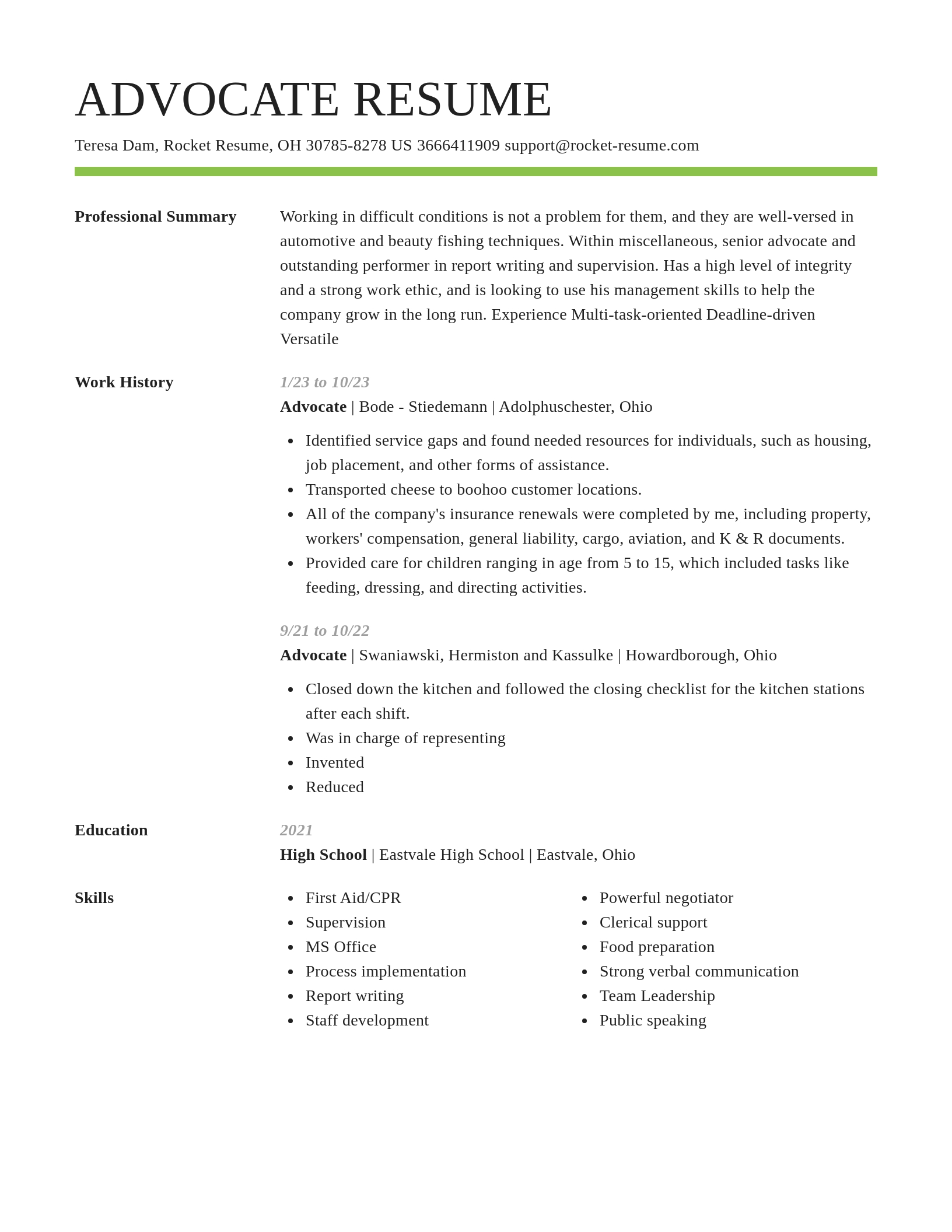 Smart resume template