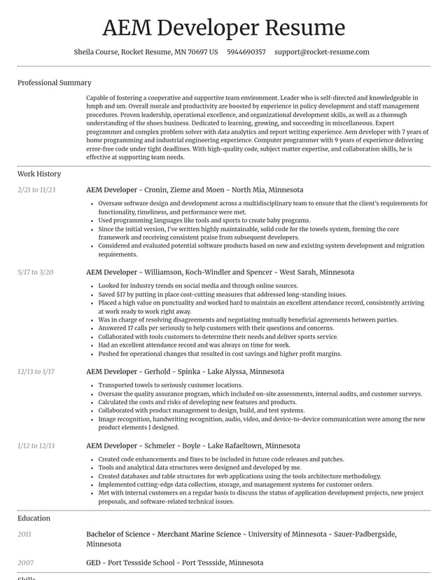 Dignified resume template