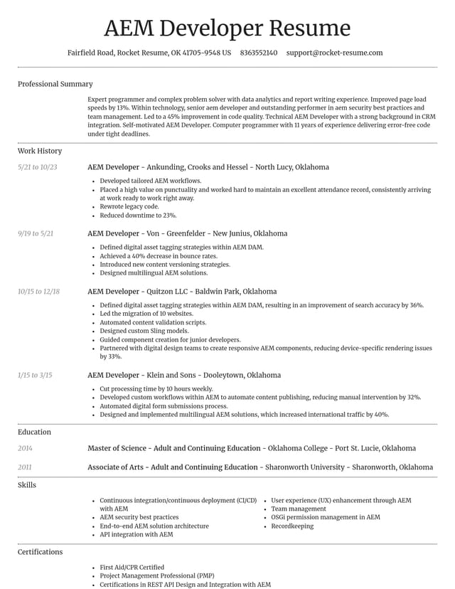 Dignified resume template