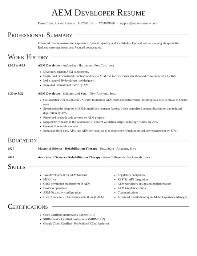 Director resume template