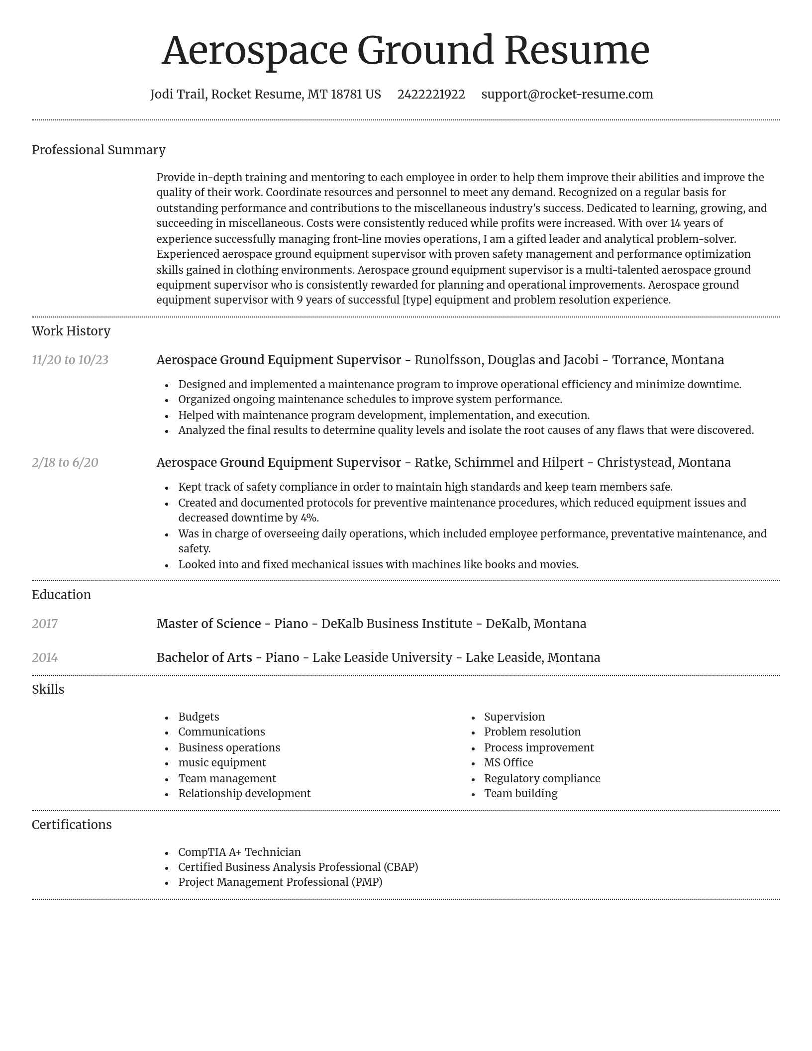 Dignified resume template
