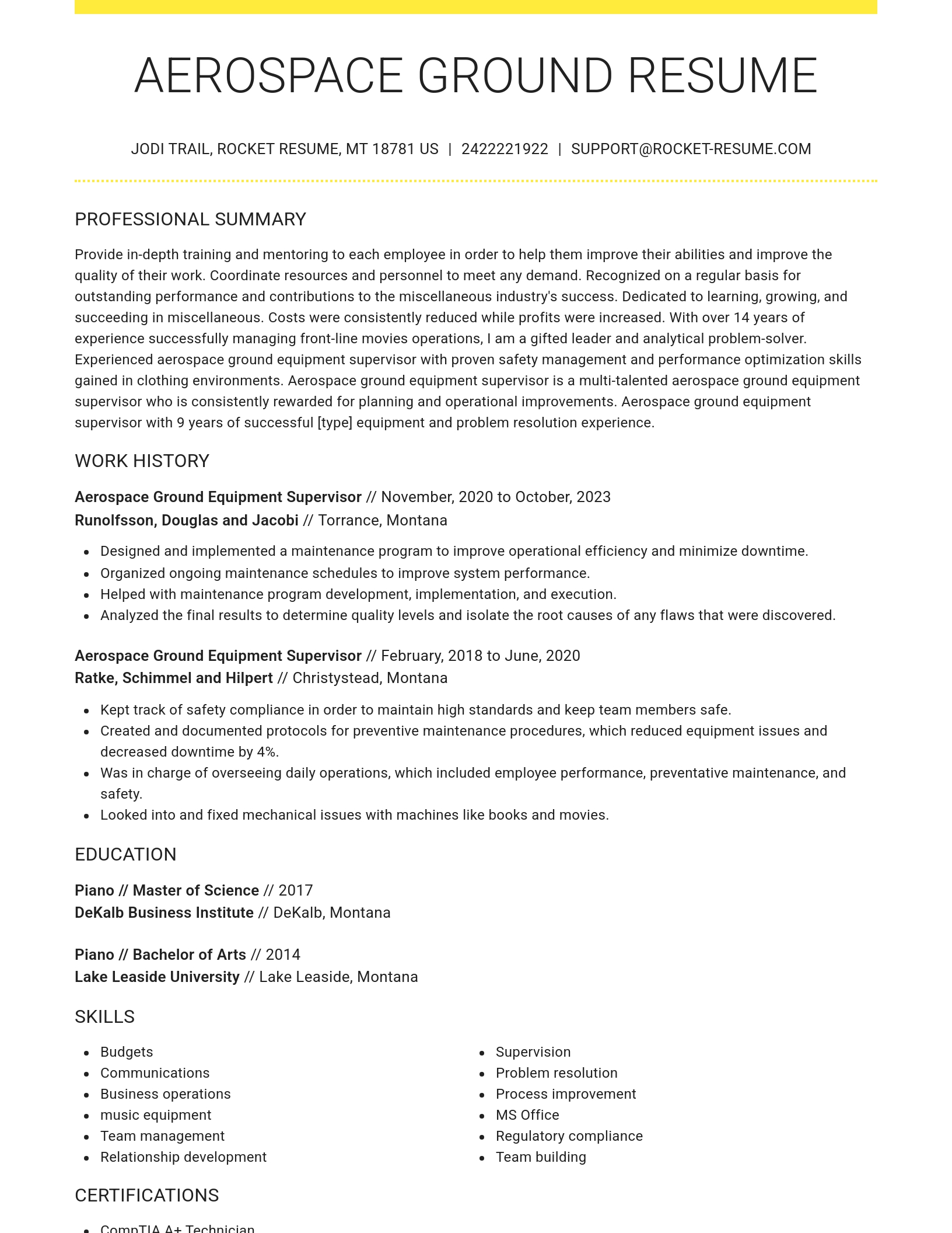 Grand resume template