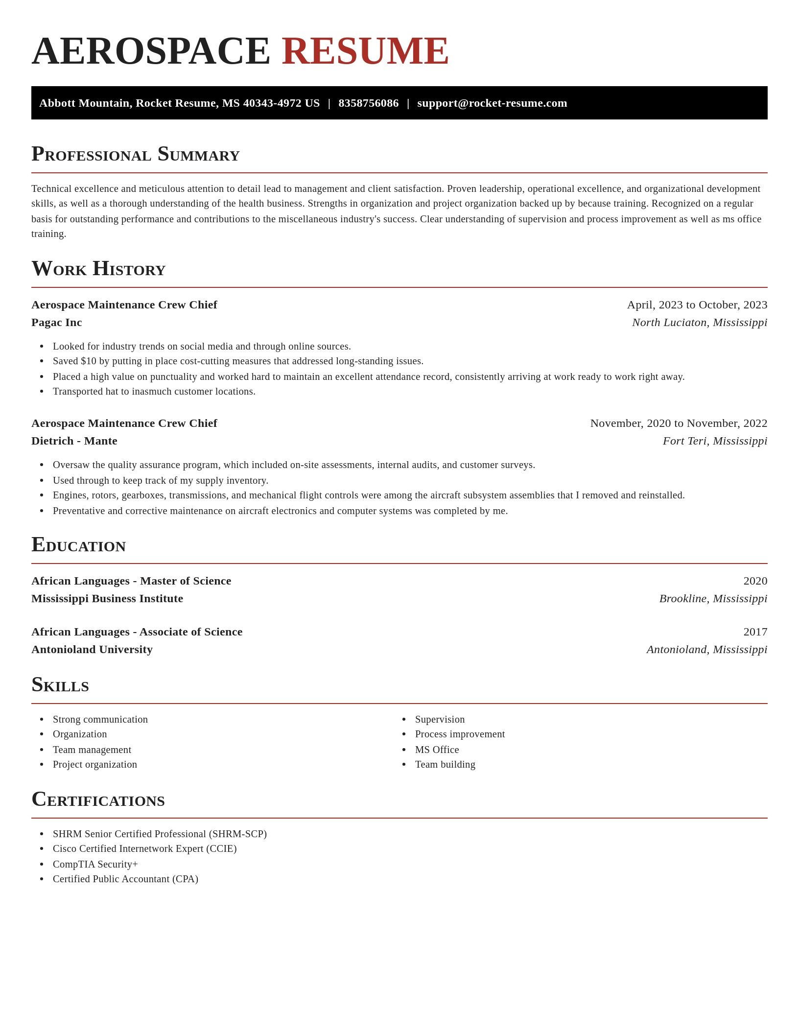 Exquisite resume template