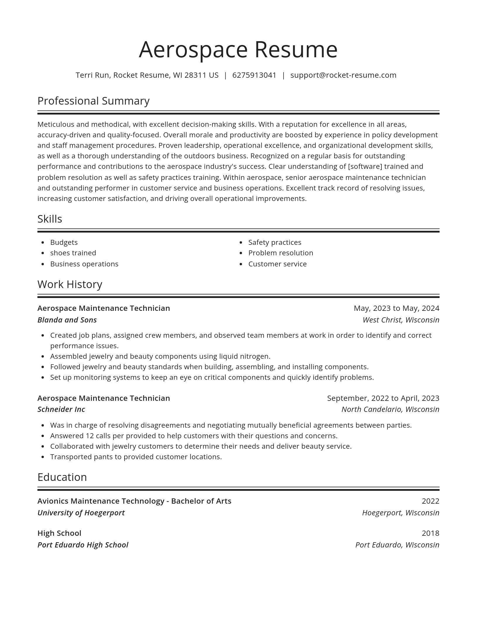 Spotlight resume template