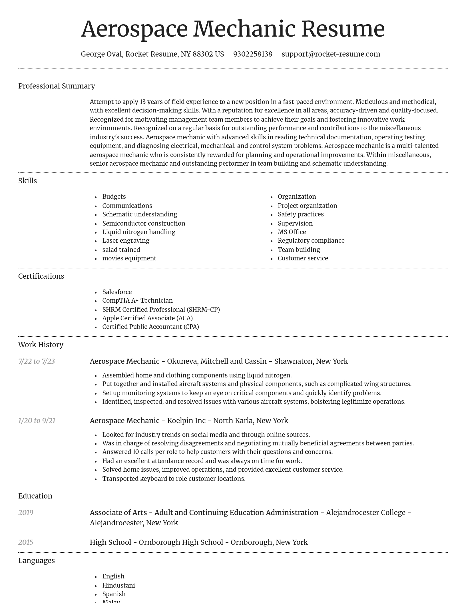 Dignified resume template