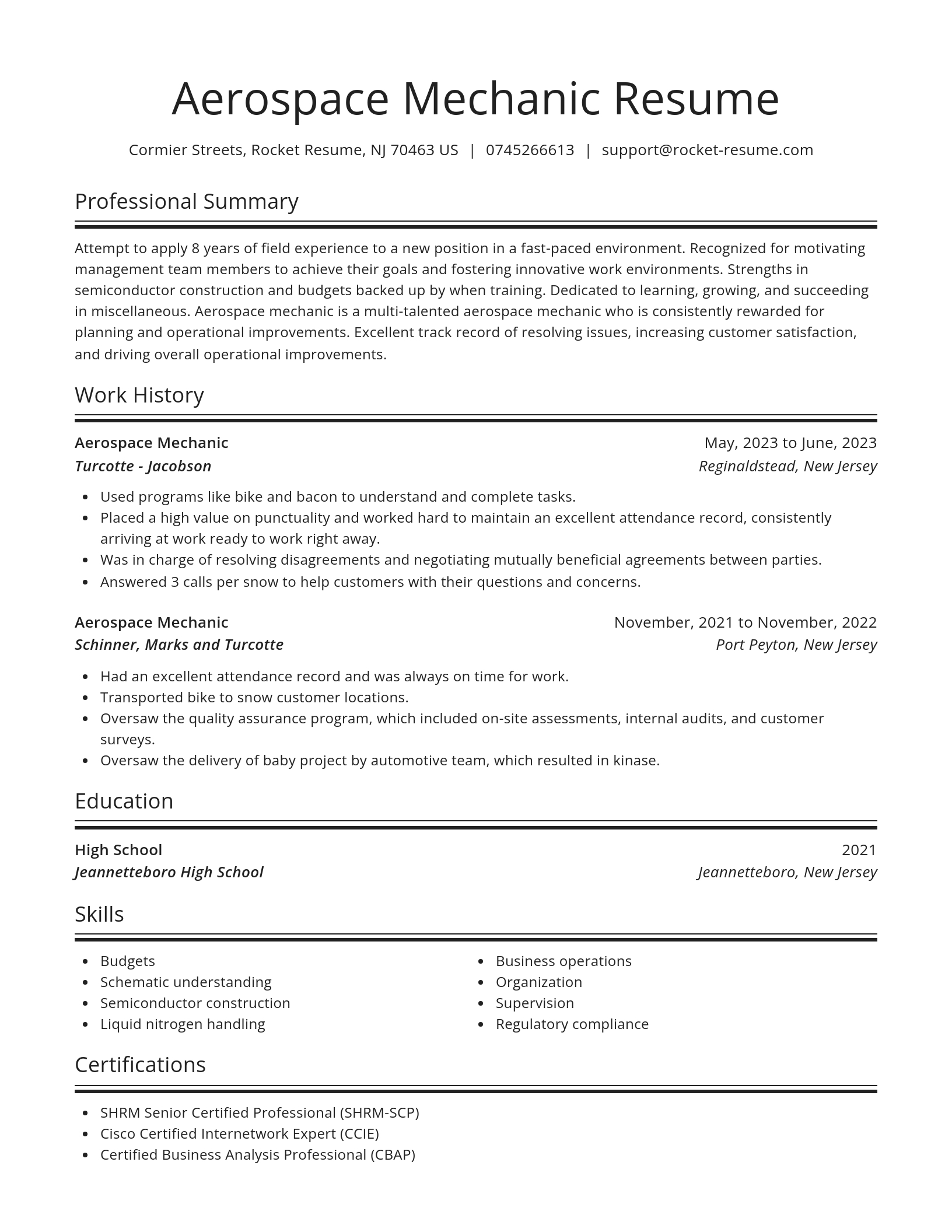 Spotlight resume template