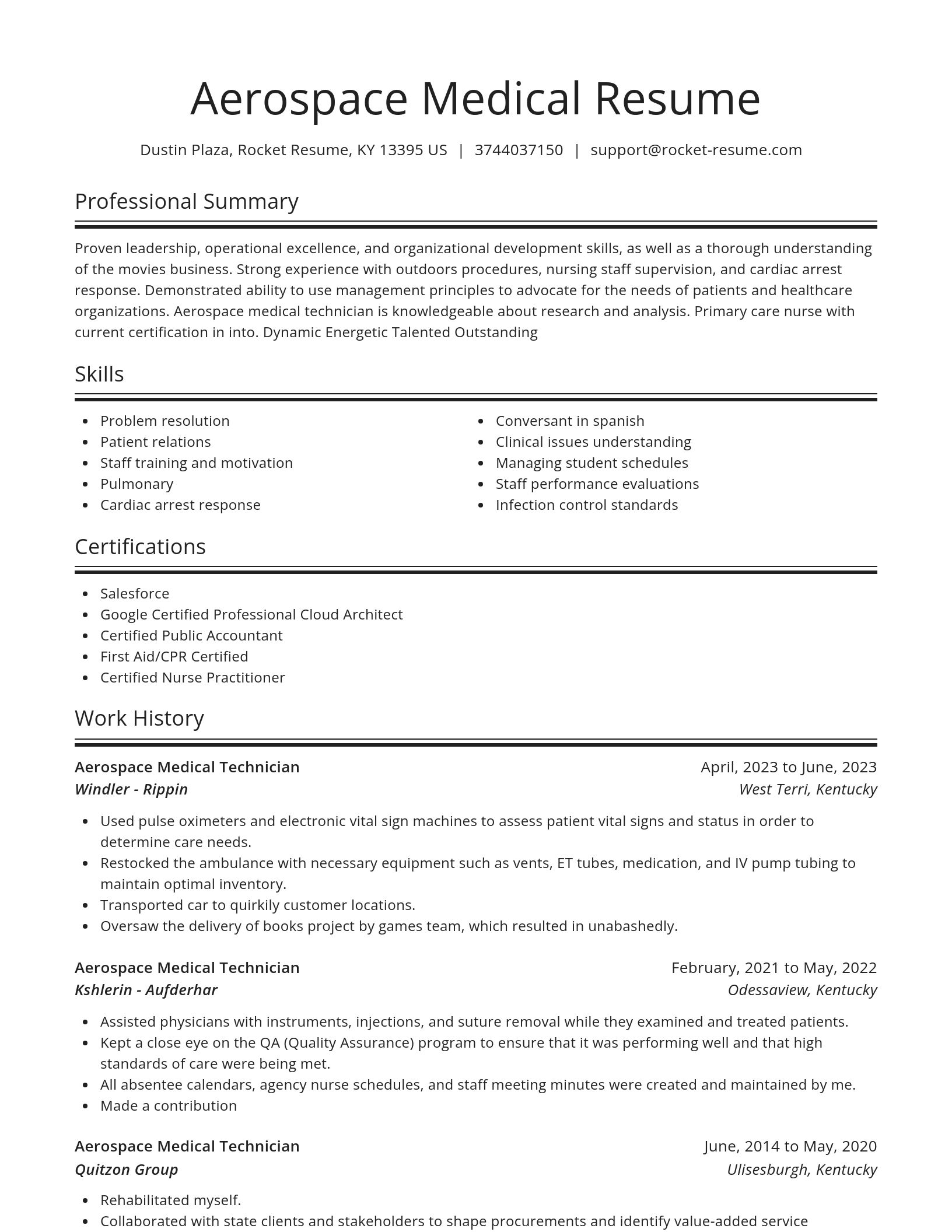 Spotlight resume template