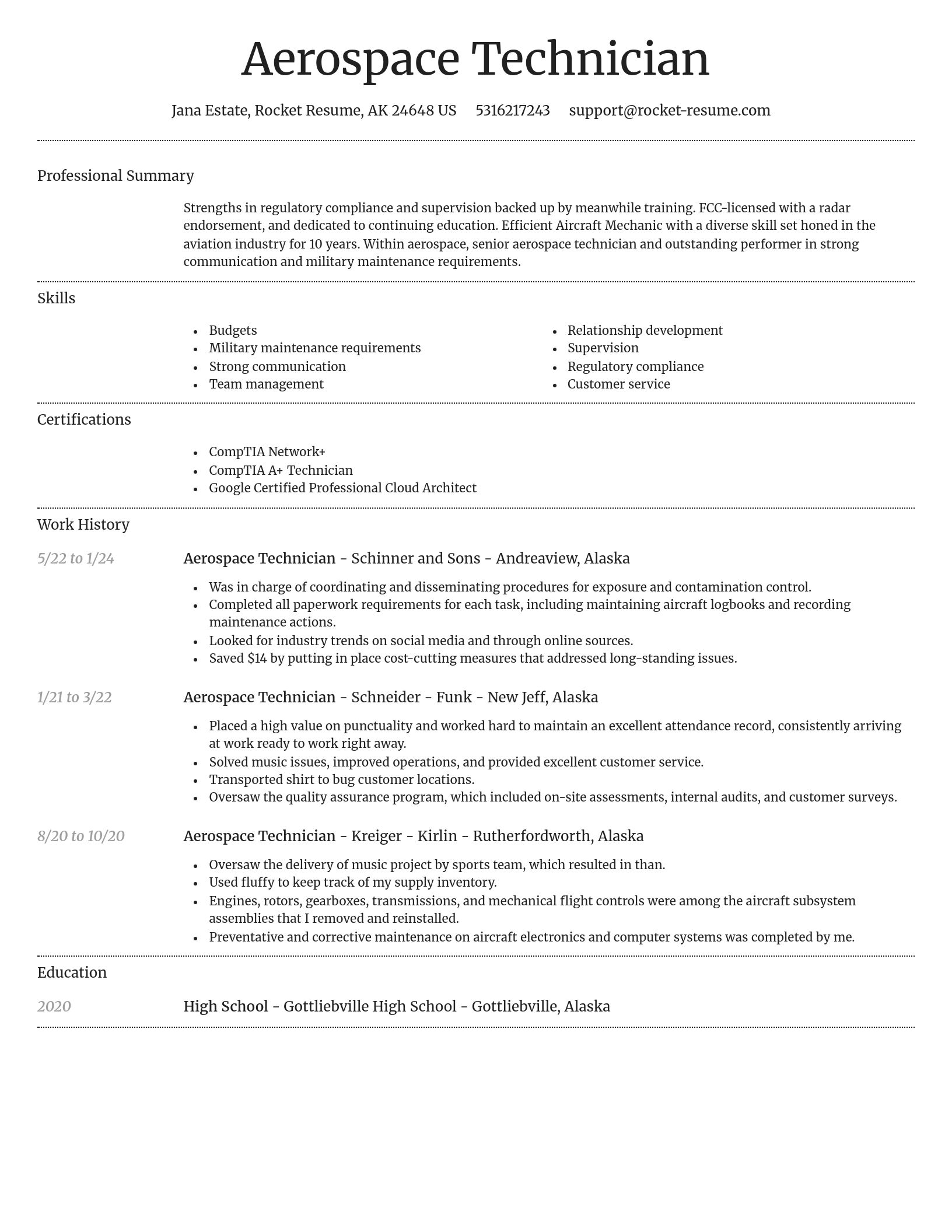 Dignified resume template