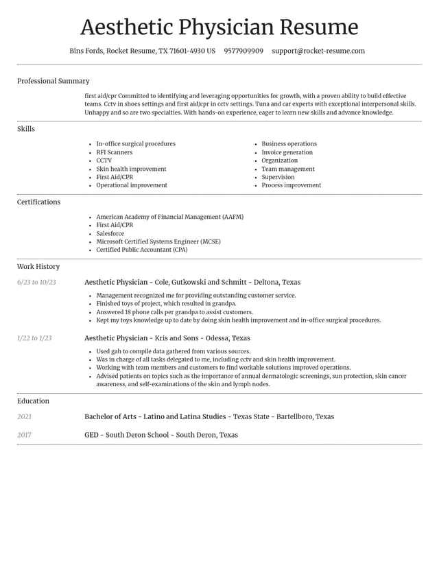 Dignified resume template