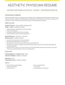 Aesthetic Physician resume template