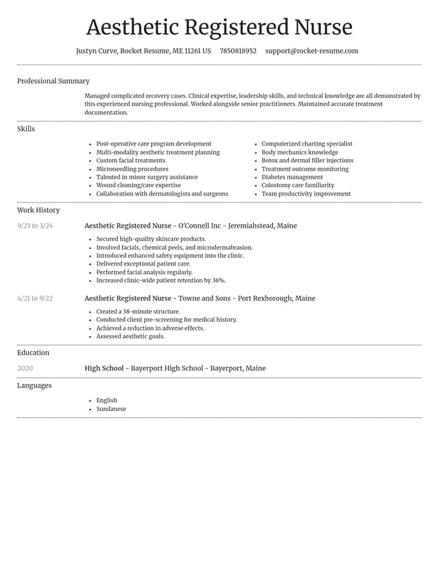 Dignified resume template
