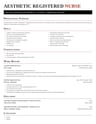 Aesthetic Registered Nurse resume template