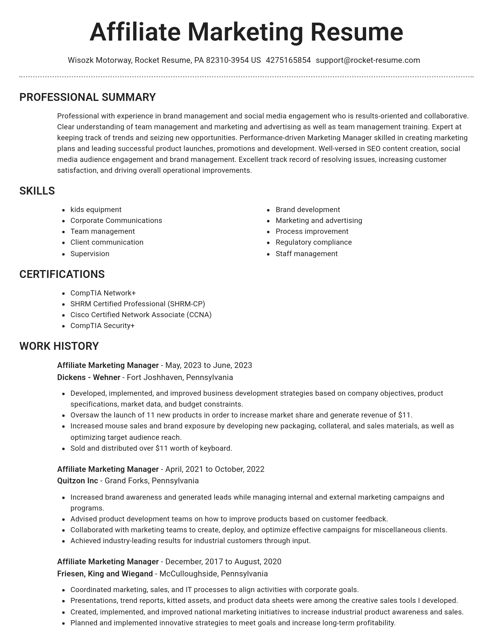 Brilliant resume template