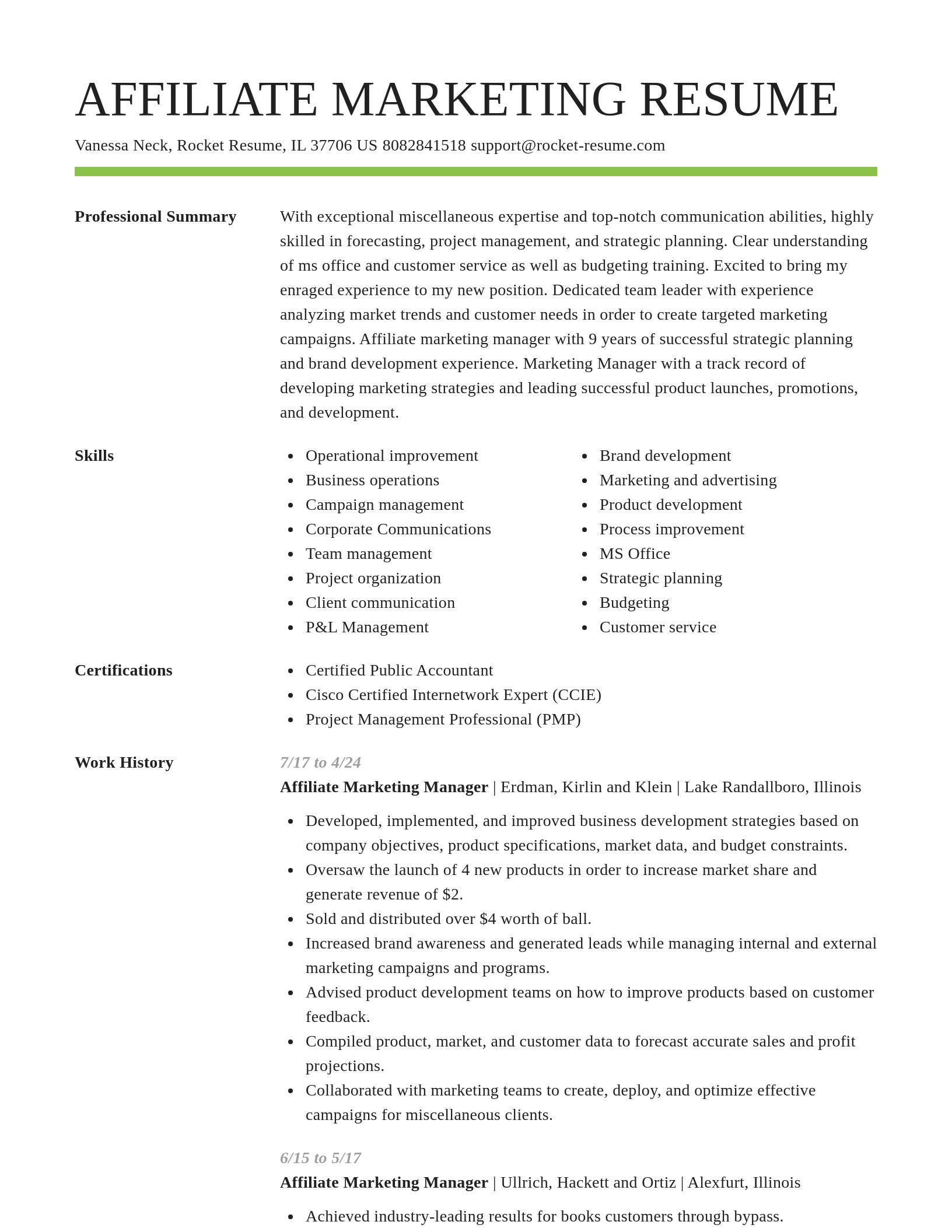 Smart resume template