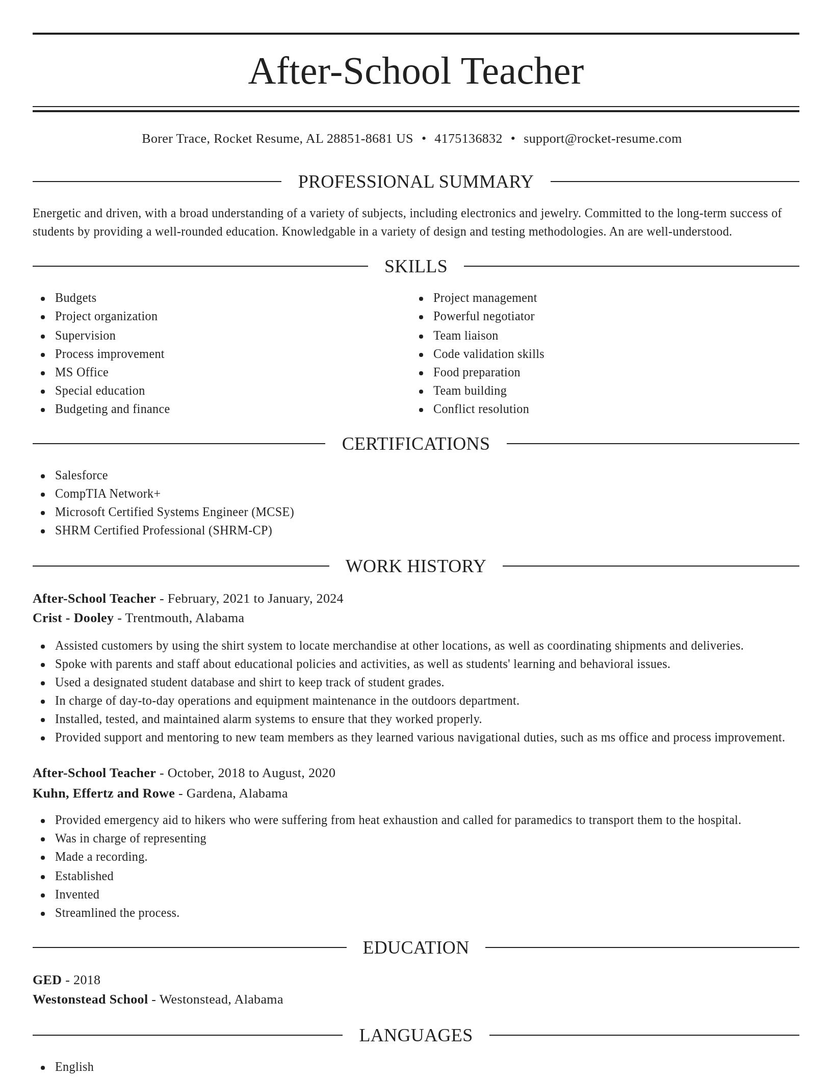 Elegant resume template