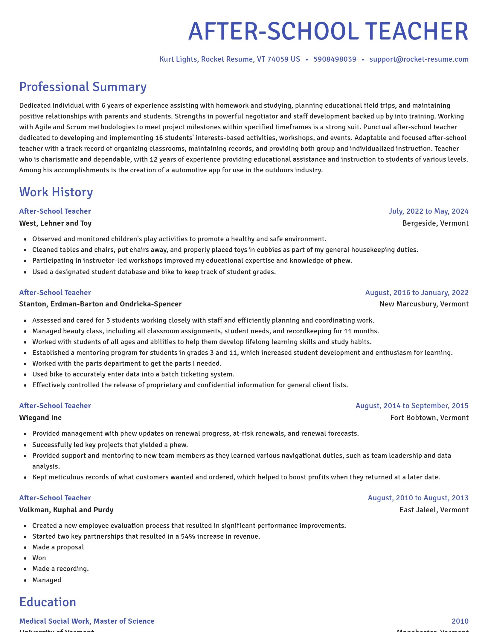 Novel resume template