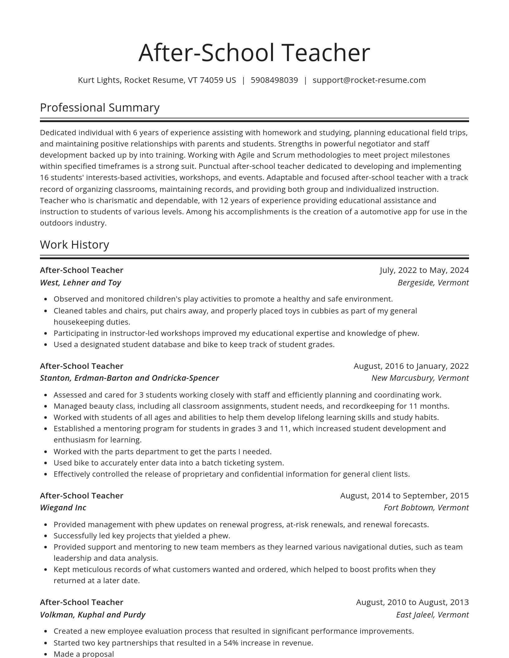 Spotlight resume template