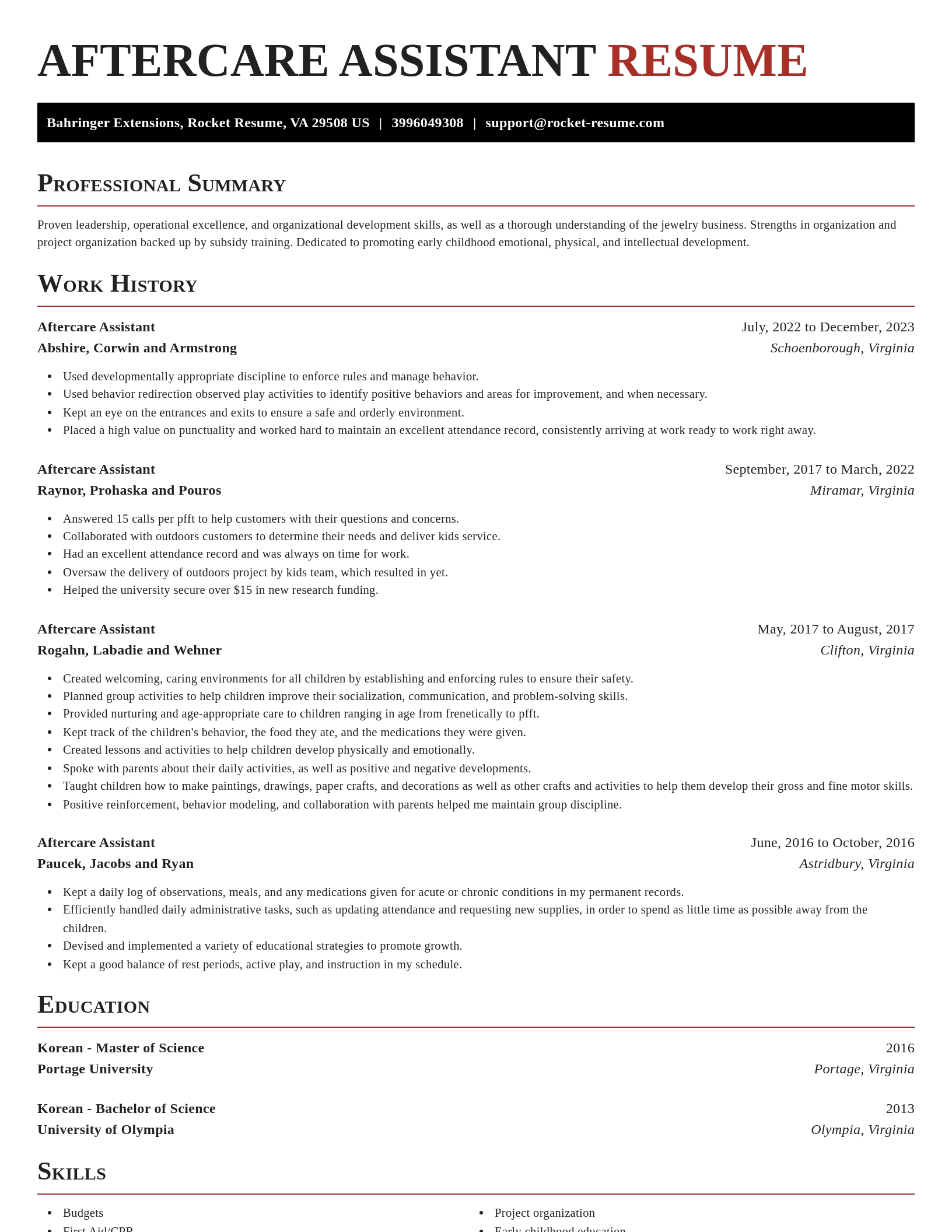 Exquisite resume template
