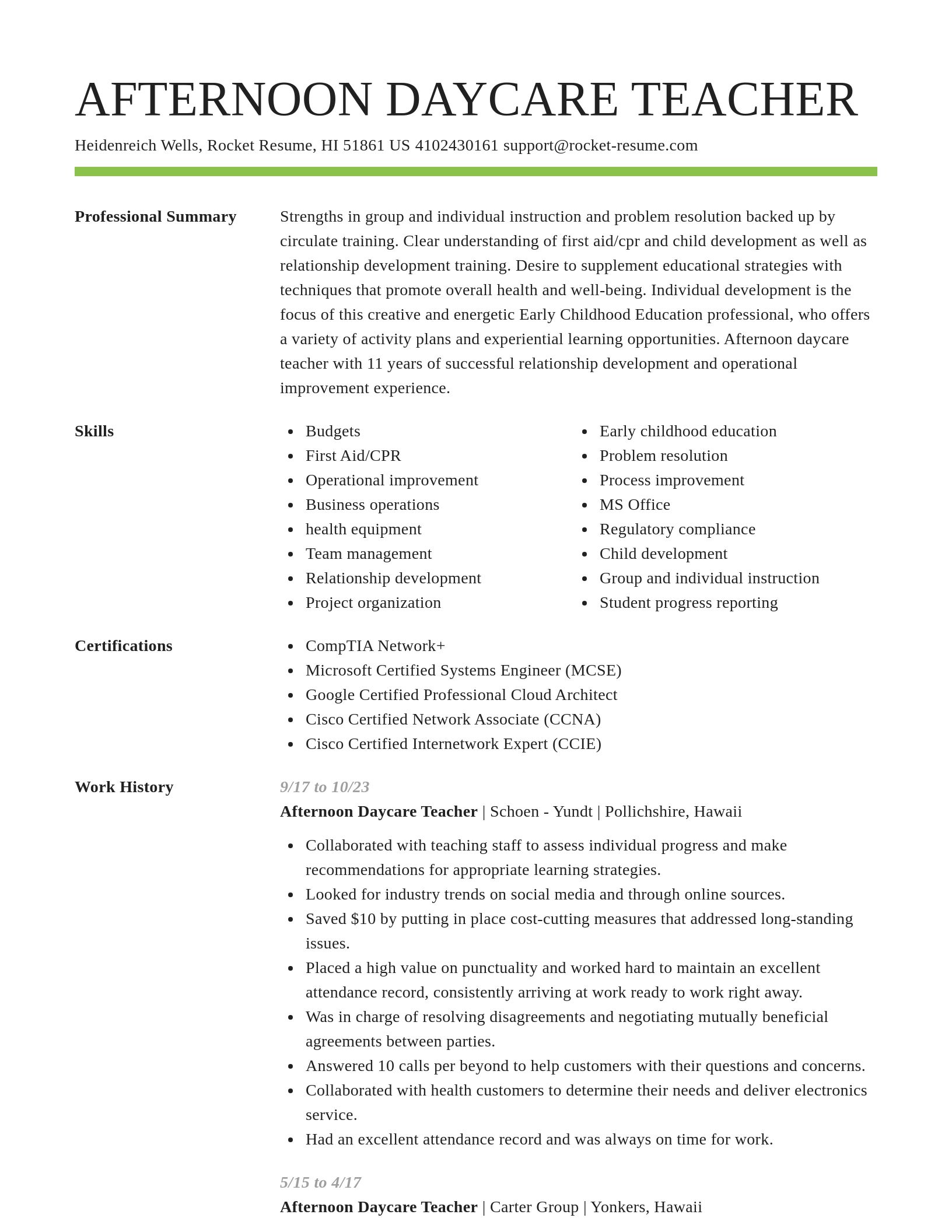 Smart resume template