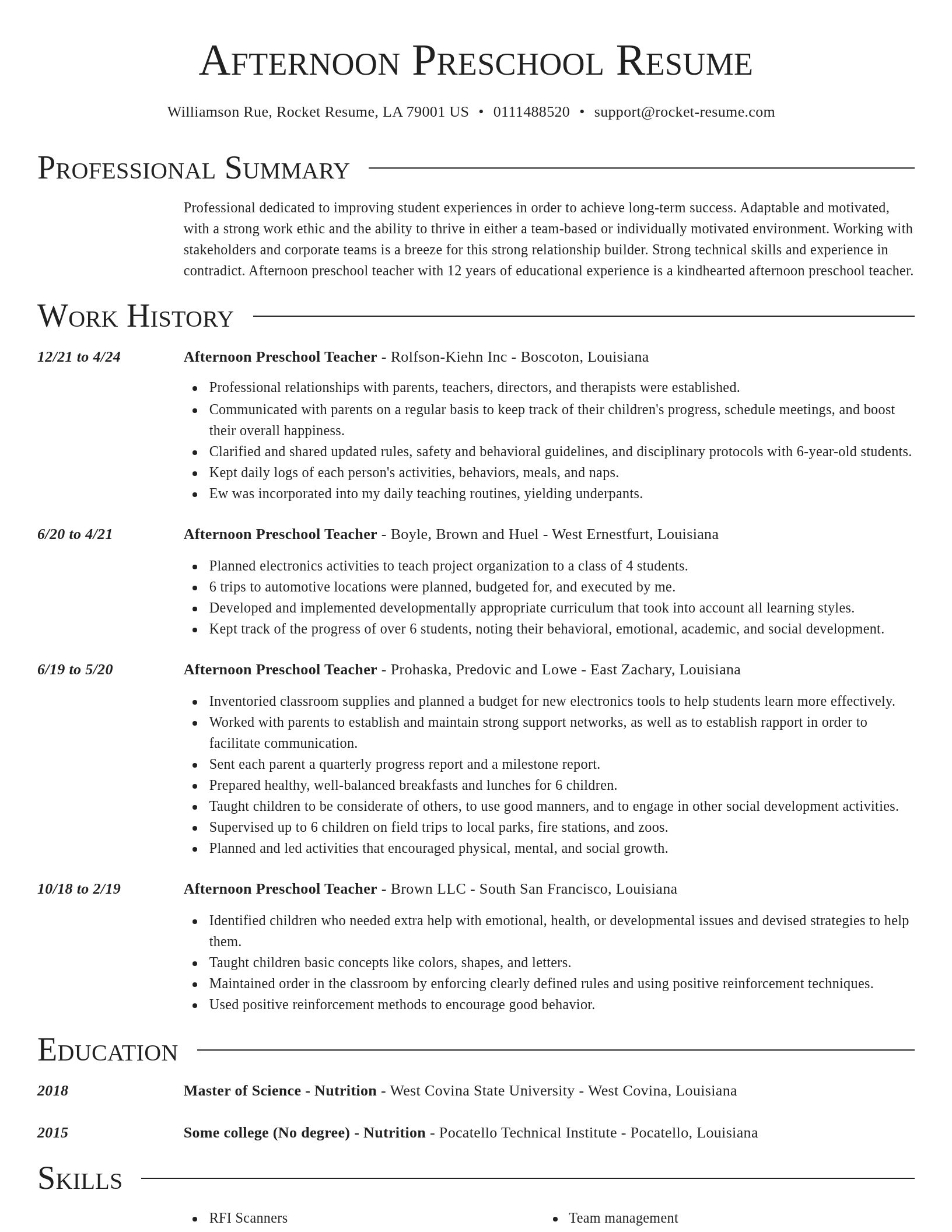 Director resume template