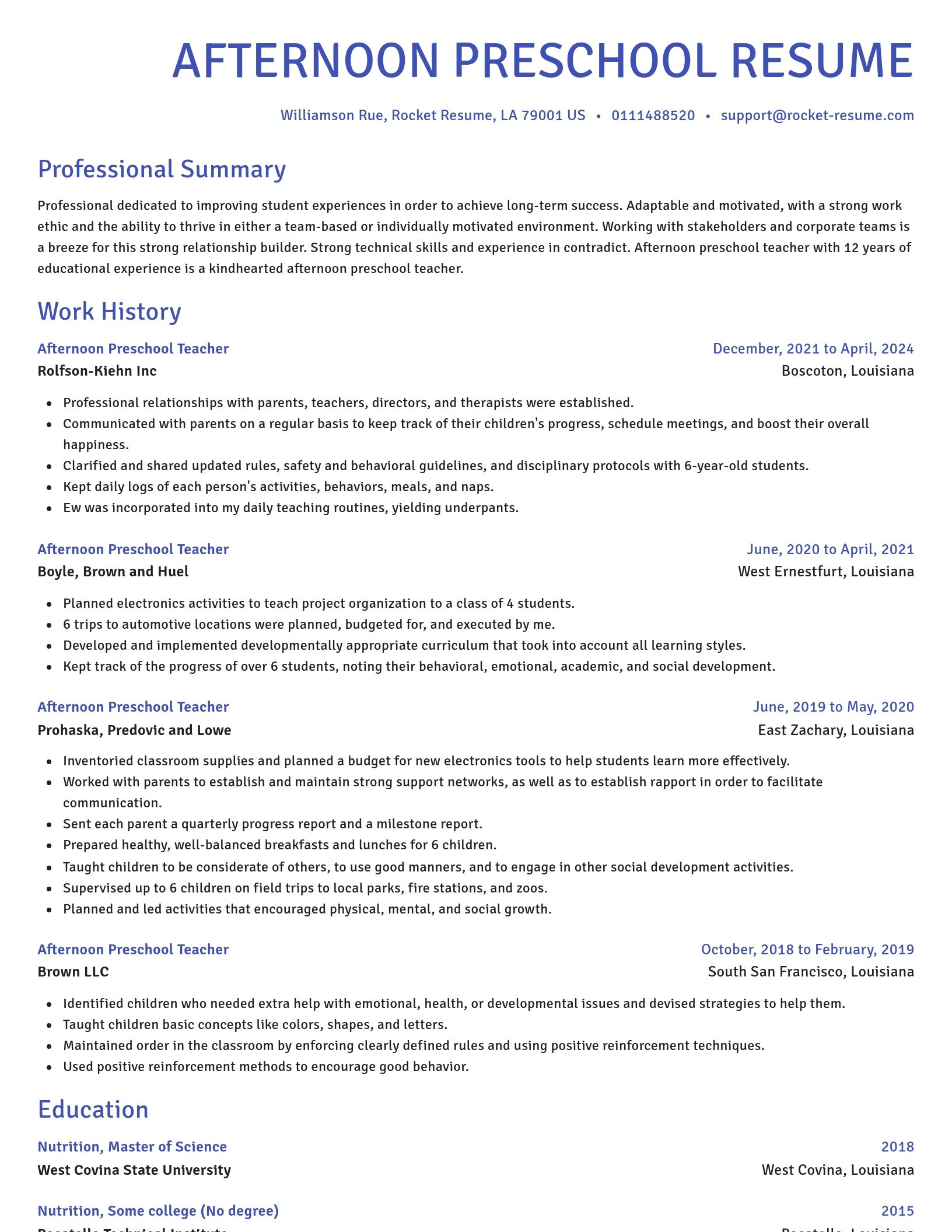 Novel resume template