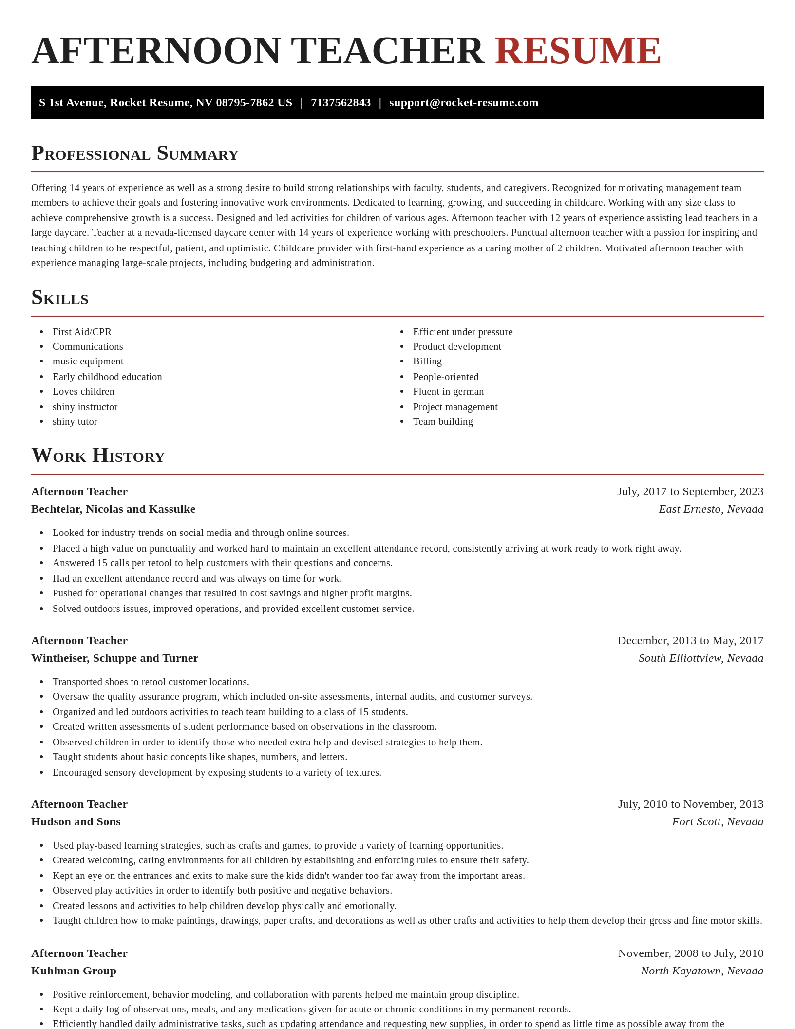 Exquisite resume template