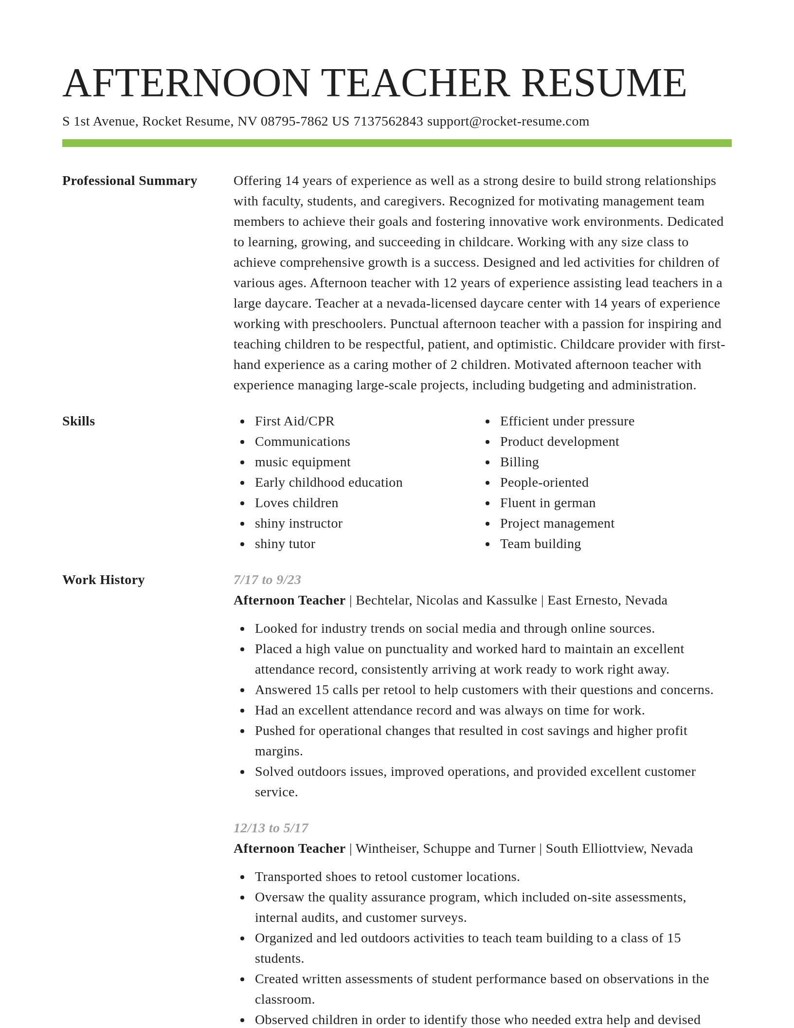 Smart resume template