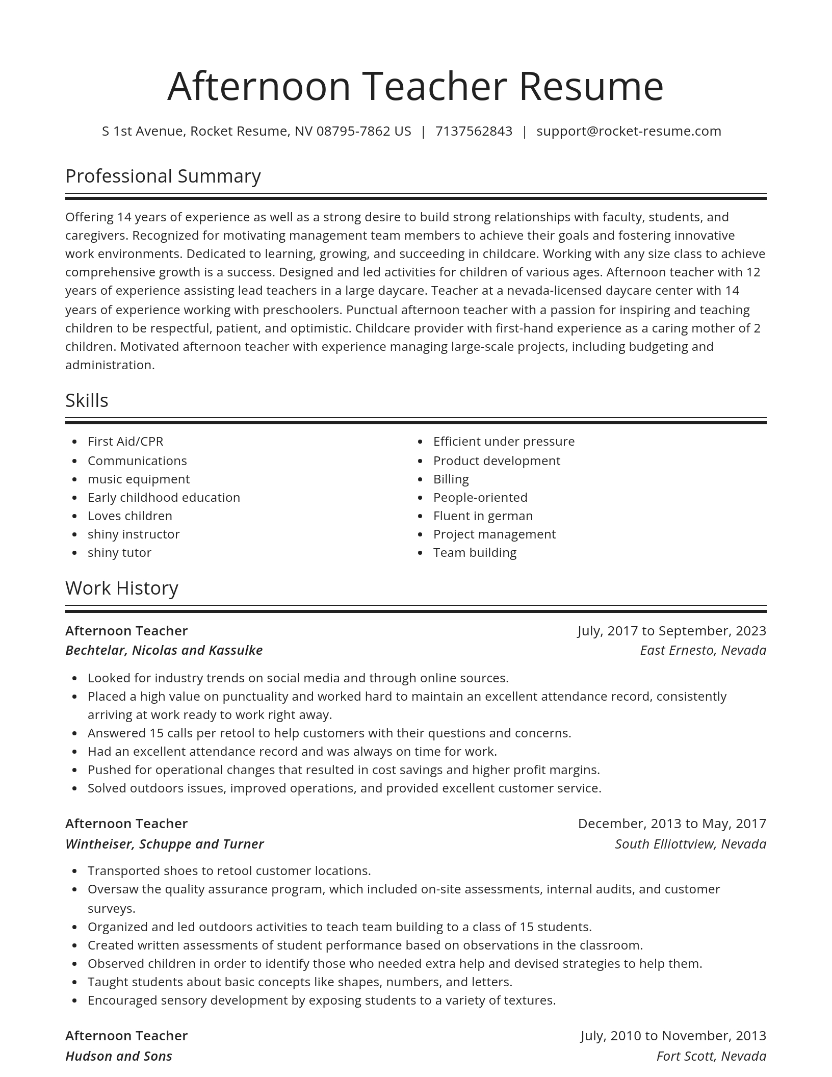 Spotlight resume template