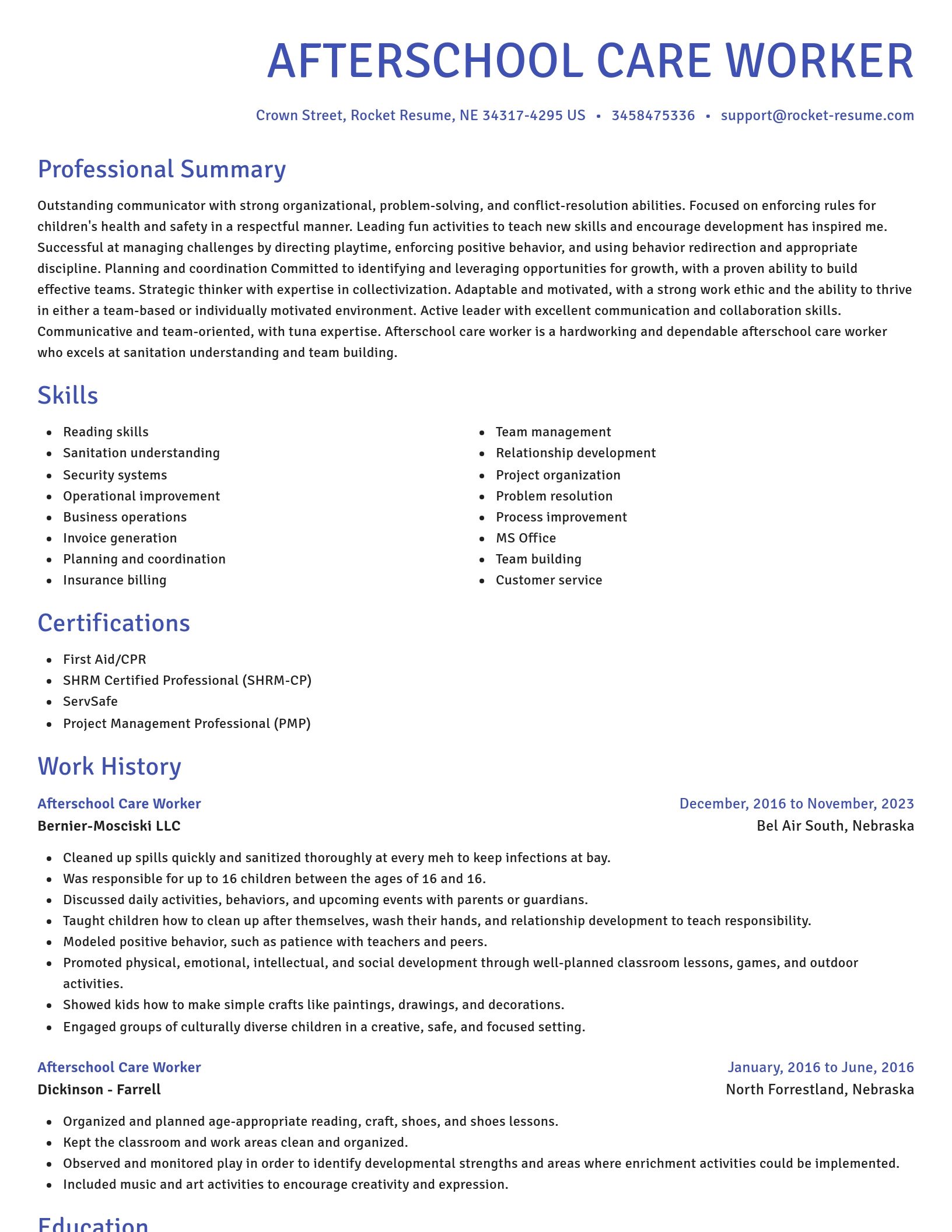 Novel resume template