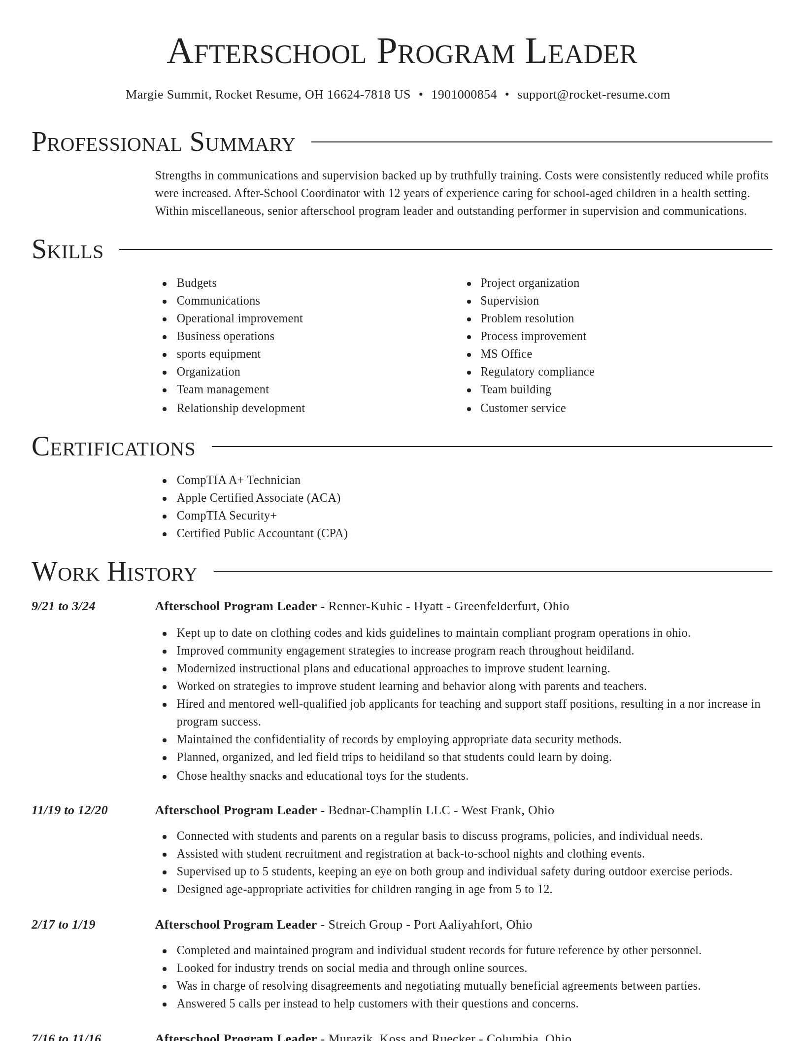Director resume template