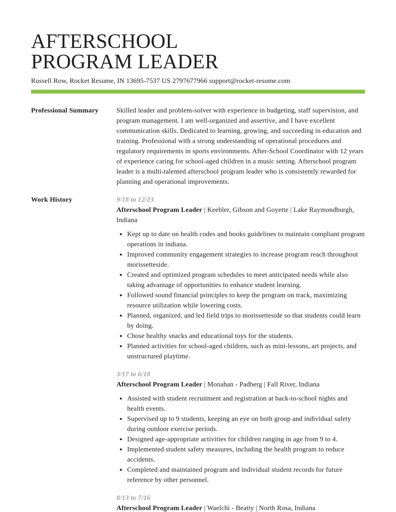 Smart resume template