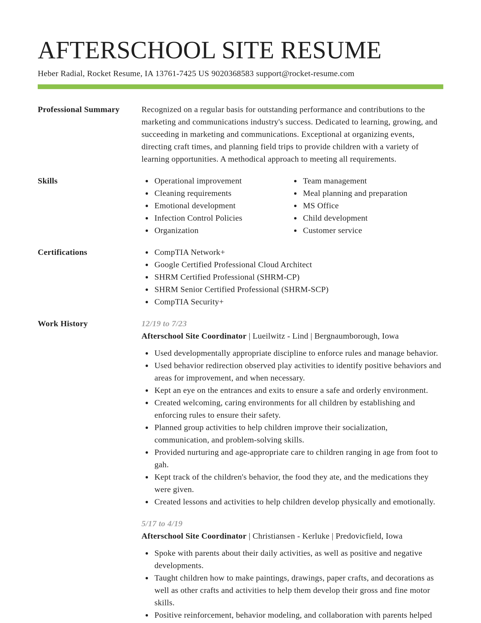 Smart resume template