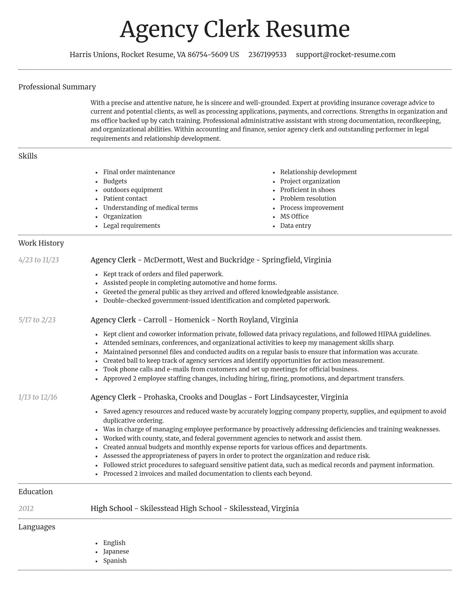 Dignified resume template