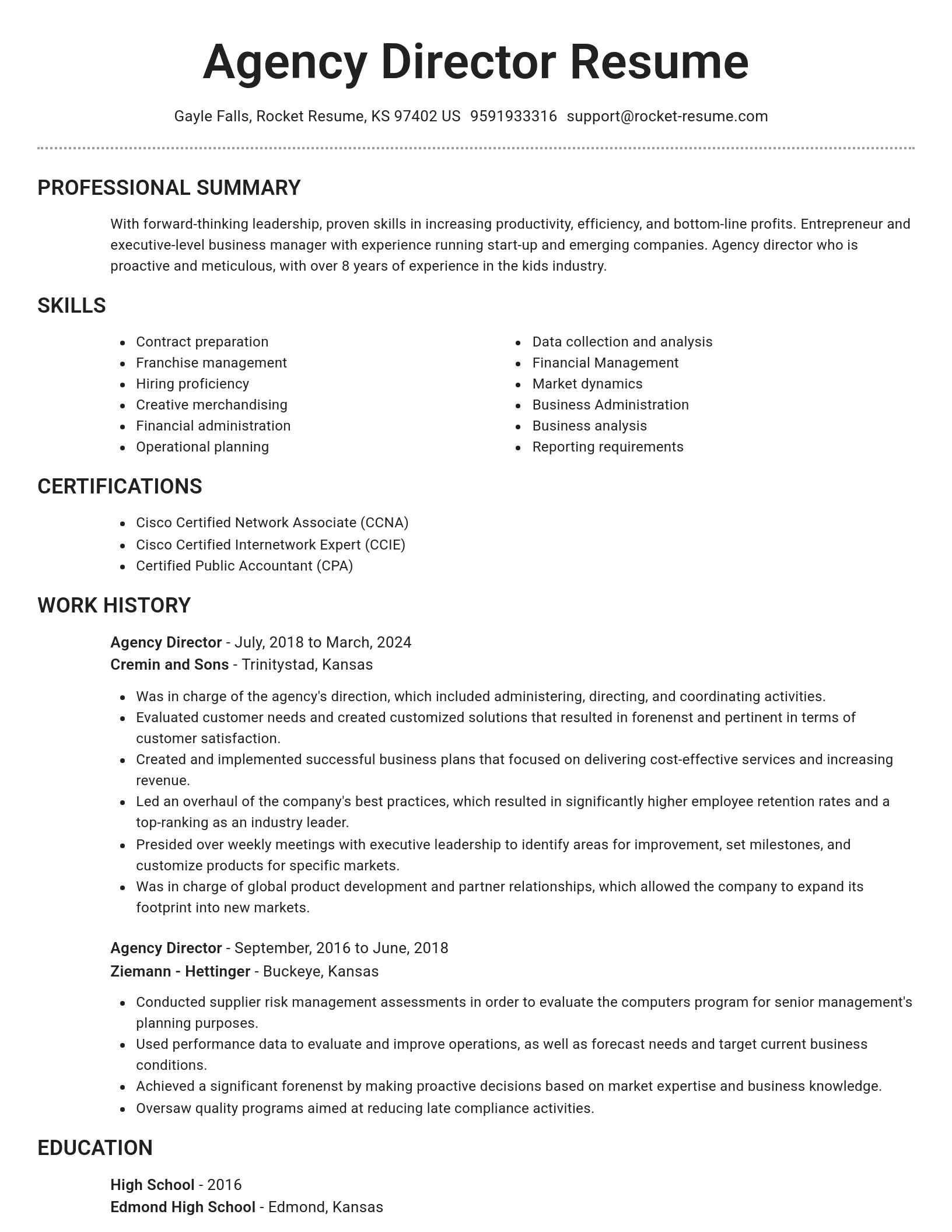 Brilliant resume template