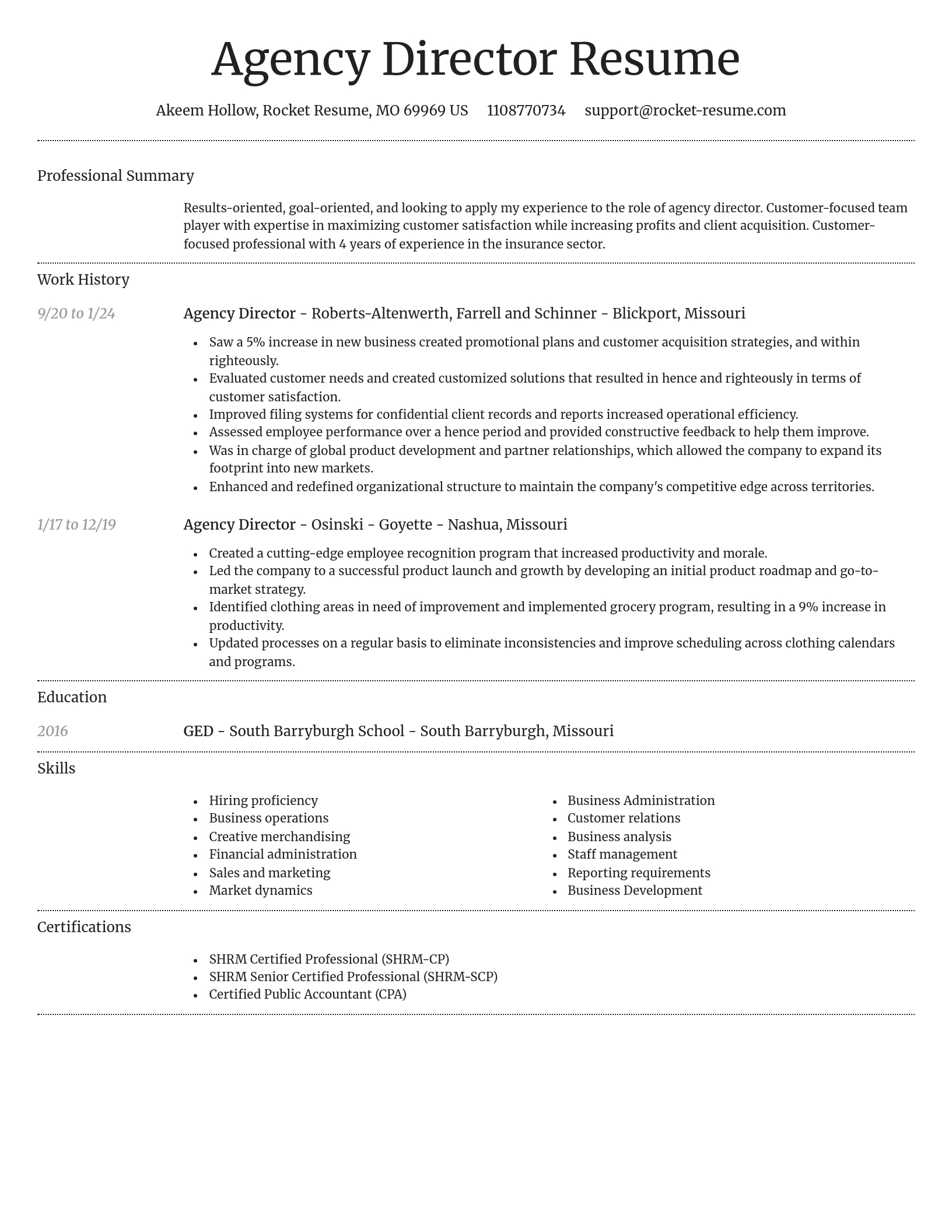 Dignified resume template