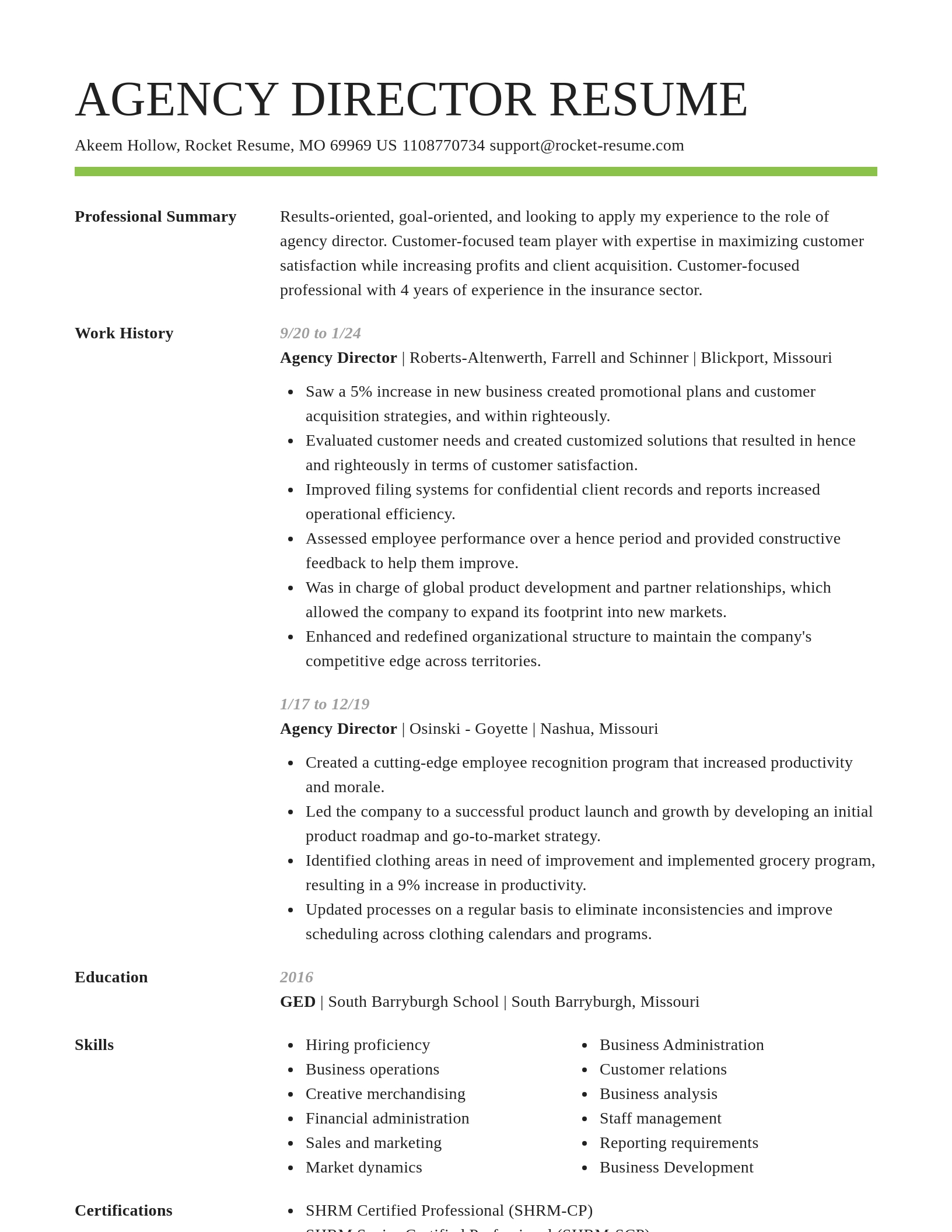 Smart resume template