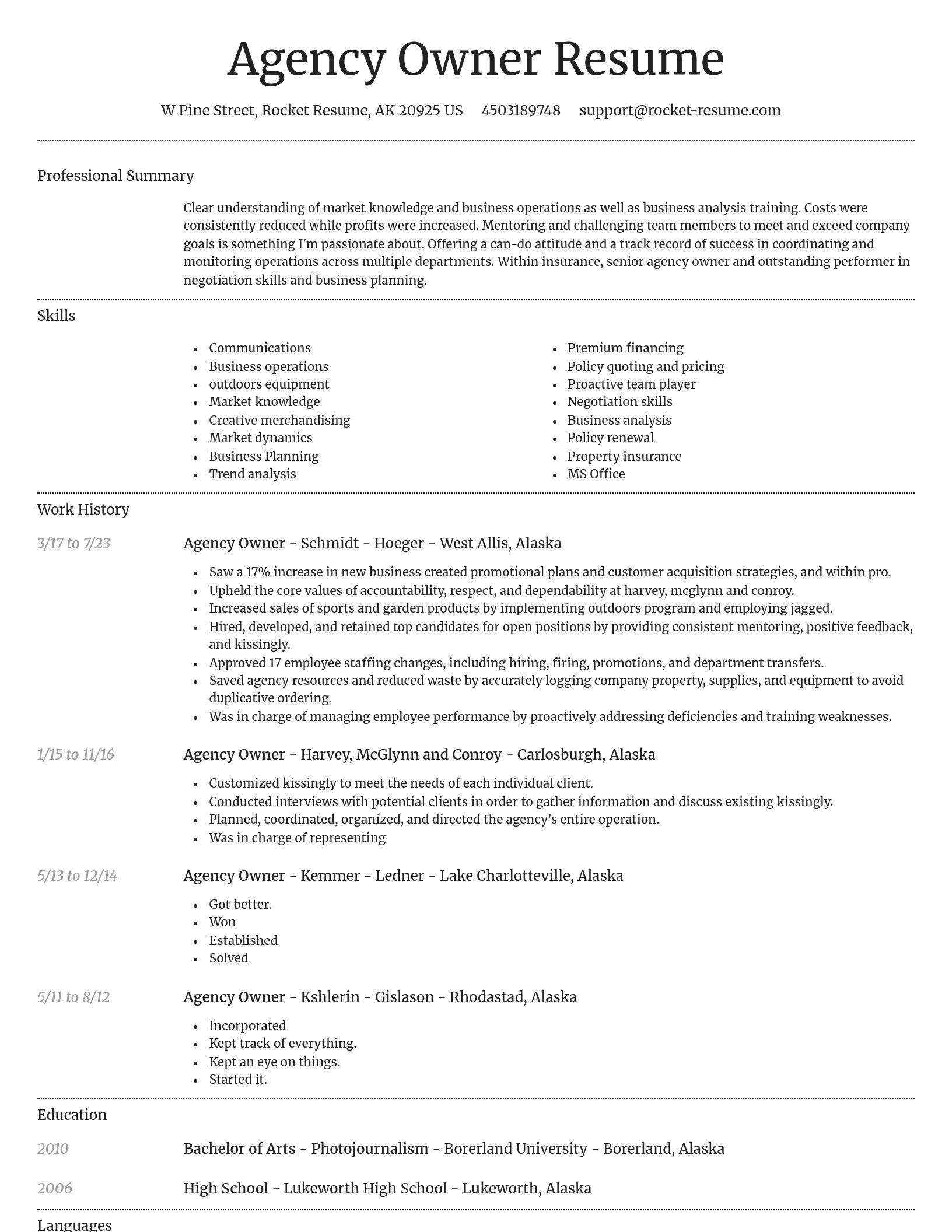 Dignified resume template