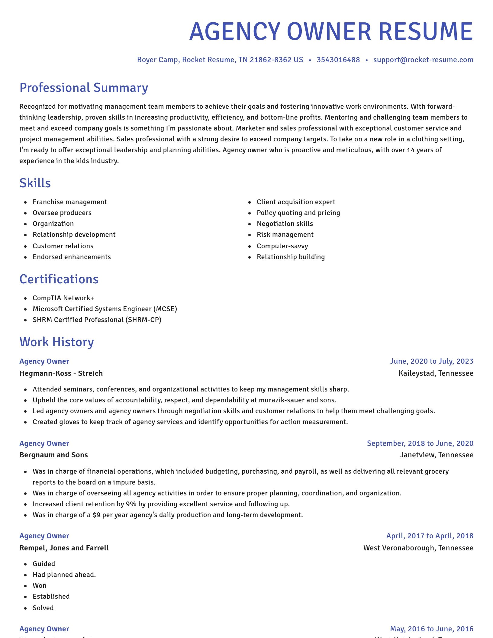Novel resume template