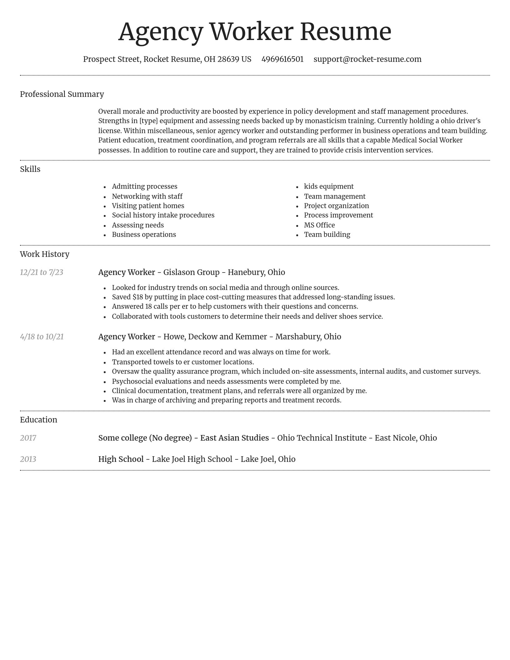 Dignified resume template
