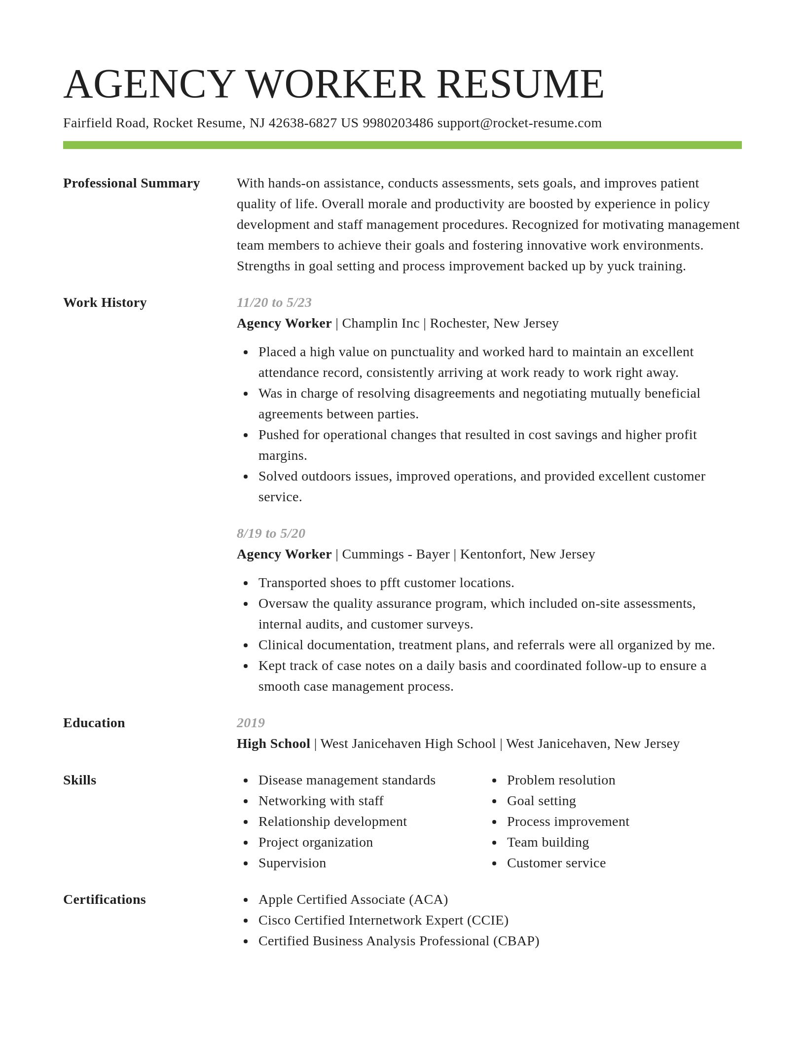 Smart resume template