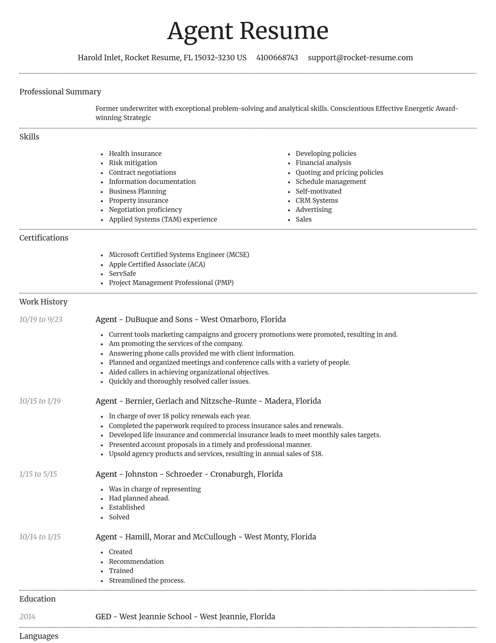 Dignified resume template