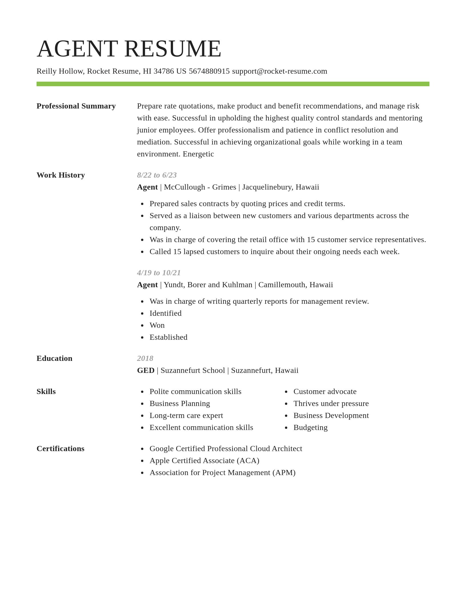 Smart resume template