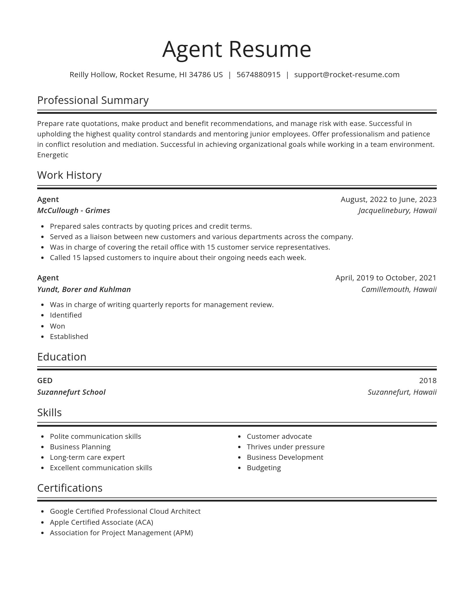 Spotlight resume template