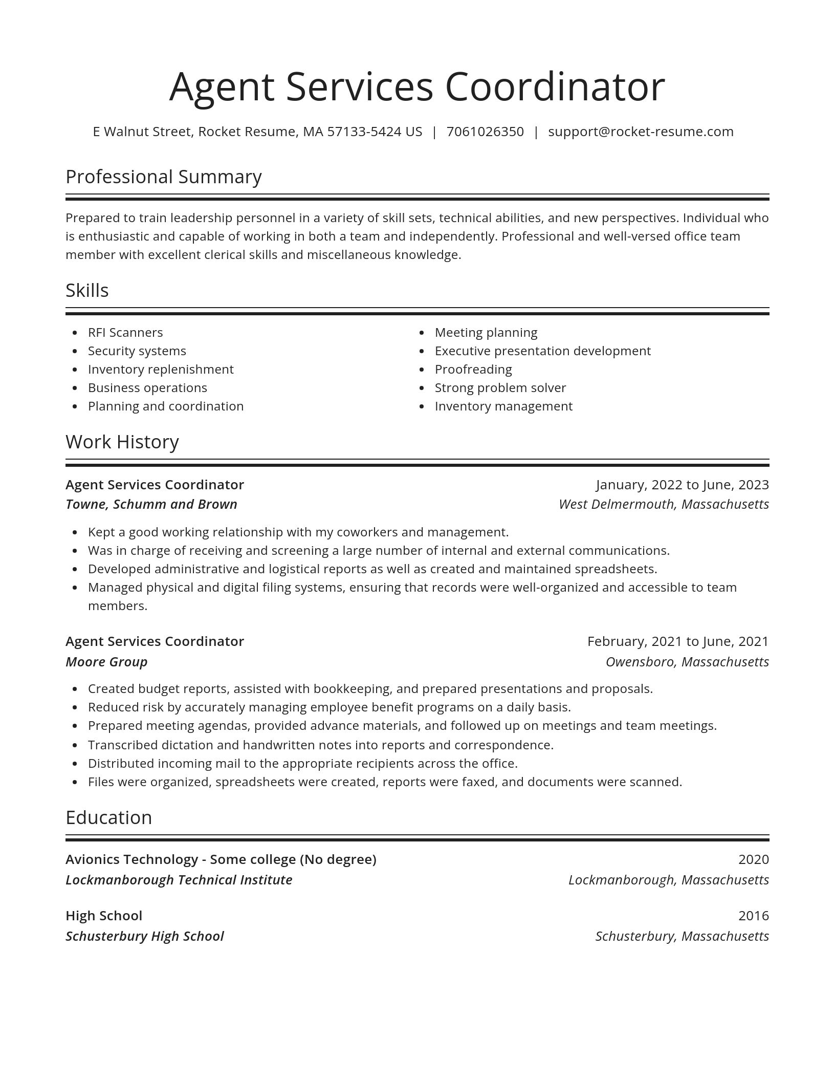 Spotlight resume template