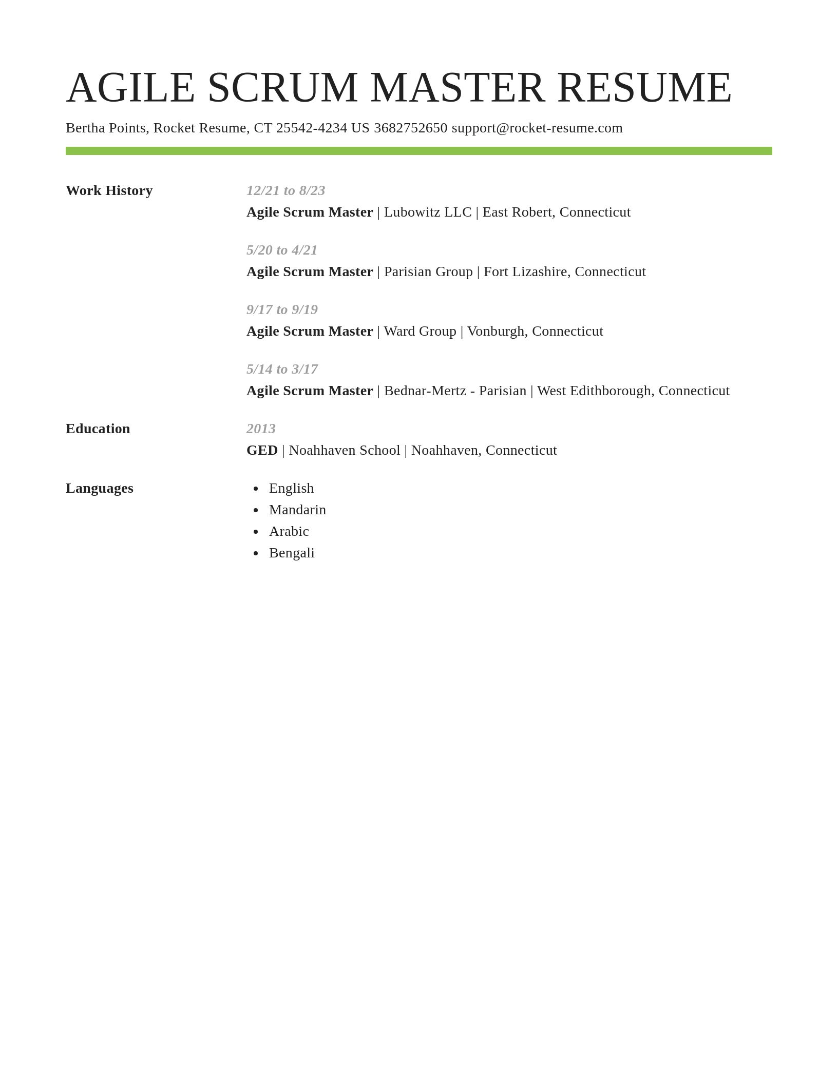 Smart resume template